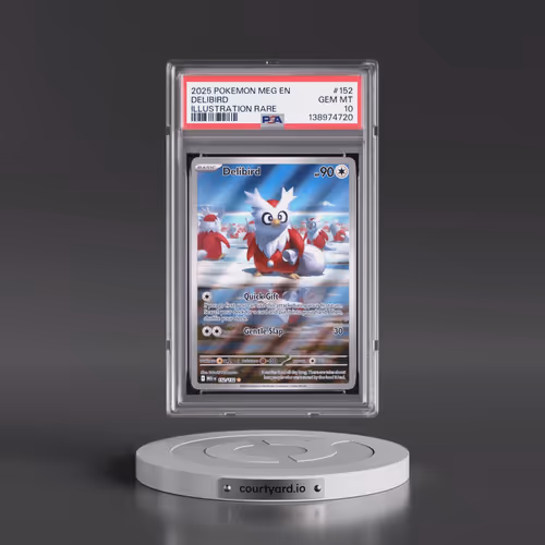2025 Pokémon Meg EN-Mega Evolution #152 Delibird - Illustration Rare (PSA 10 GEM MINT)