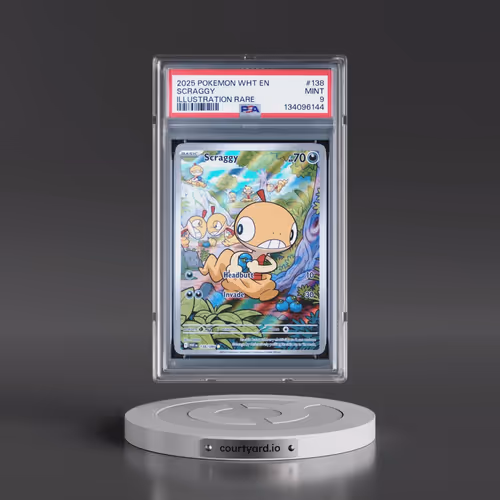 2025 Pokémon Wht EN-White Flare #138 Scraggy - Illustration Rare (PSA 9 MINT)