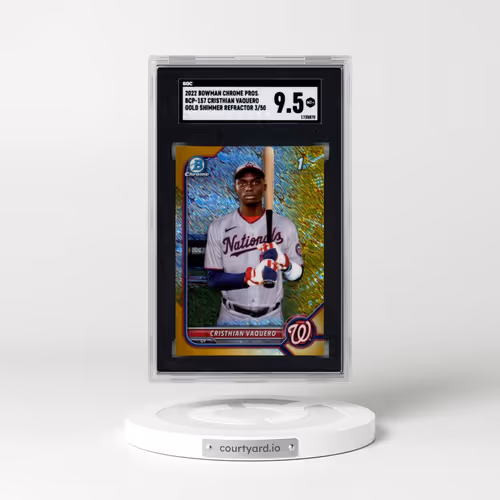 2022 Bowman Chrome #BCP-157 Cristhian Vaquero - Gold Shim. Ref. (SGC 9.5 MINT+)