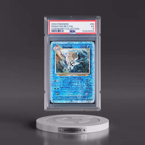 2002 Pokémon Legendary Collection #58 Omastar - Reverse Foil (PSA 5 EX)