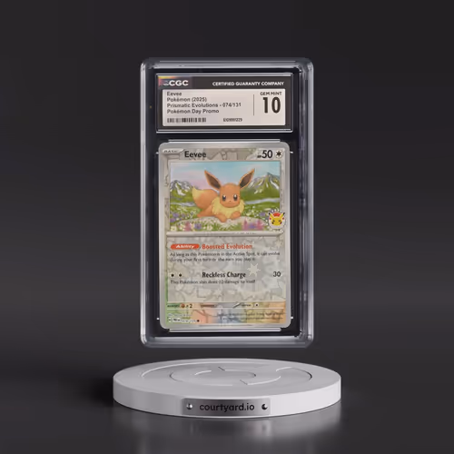 2024 Prismatic Evolutions - PRE EN #074/131 Eevee - Reverse Holo Pokémon Day Promo () (CGC 10 GEM MI