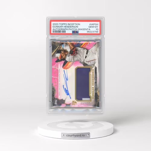 2023 Topps Inception Inception Autograph Patch #IAPGH Gunnar Henderson - Magenta (PSA 10 GEM MINT)