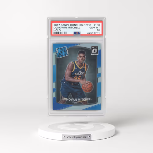 2017 Panini Donruss Optic #188 Donovan Mitchell - Holo (PSA 10 GEM MINT)