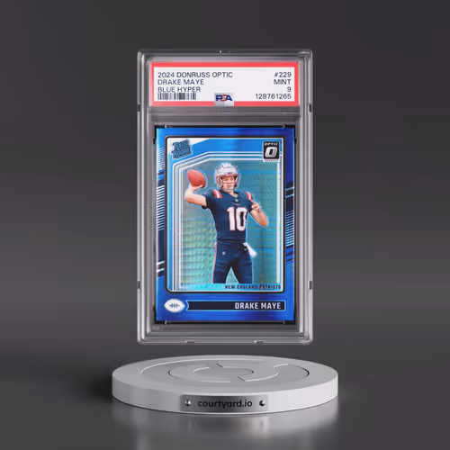 2024 Panini Donruss Optic #229 Drake Maye - Blue Hyper (PSA 9 MINT)
