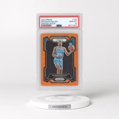 2023 Panini Prizm #152 Brandon Miller - Orange Wave (PSA 10 GEM MINT)