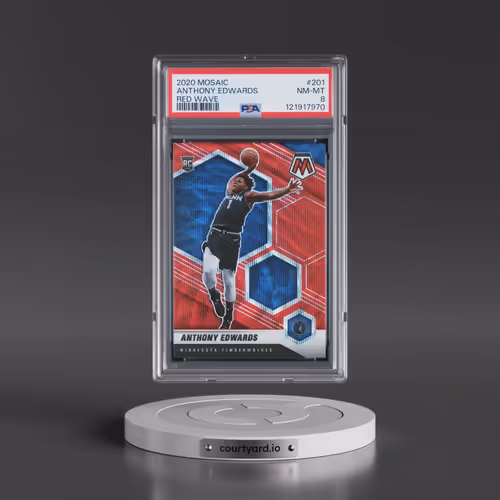 2020 Panini Mosaic #201 Anthony Edwards - Red Wave (PSA 8 NM-MT)