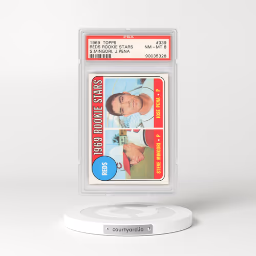 1969 Topps #339 Reds Rookies - S.Mingori/J.Pena (PSA 8 NM-MT)