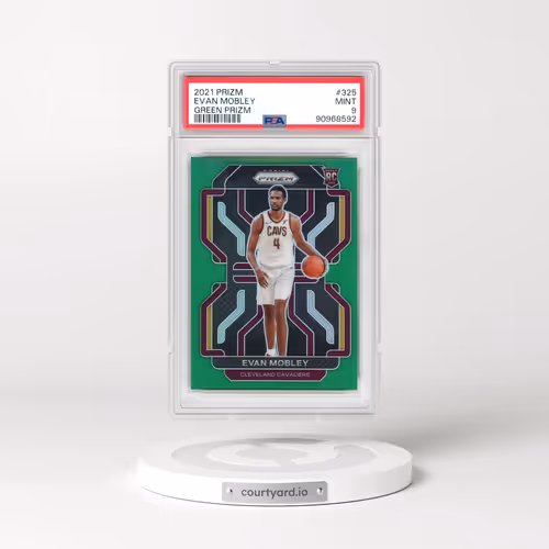 2021 Panini Prizm #325 Evan Mobley - Green Prizm (PSA 9 MINT)