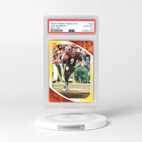 2020 Panini Absolute #158 Joe Burrow - Yellow (PSA 10 GEM MINT)