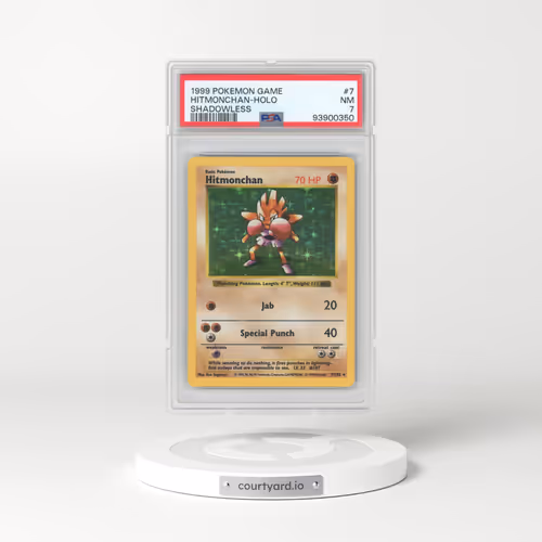 1999 Pokémon Game #7 Hitmonchan - Holo Shadowless (PSA 7 NM)