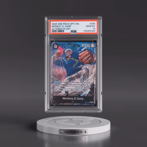2025 One Piece OP11-A Fist of Divine Speed #095 Monkey D. Garp - Alternate Art (PSA 10 GEM MINT)