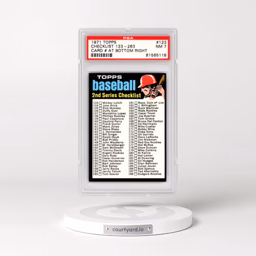 1971 Topps #123 Checklist 133-263 - Card # at Bottom Right (PSA 7 NM)