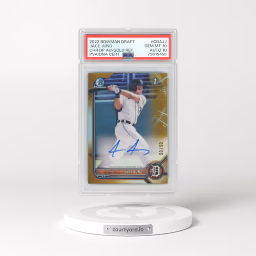 2022 Bowman Draft Chrome Draft Pick Autographs #CDAJJ Jace Jung - Gold Refractor (PSA 10 GEM MINT)