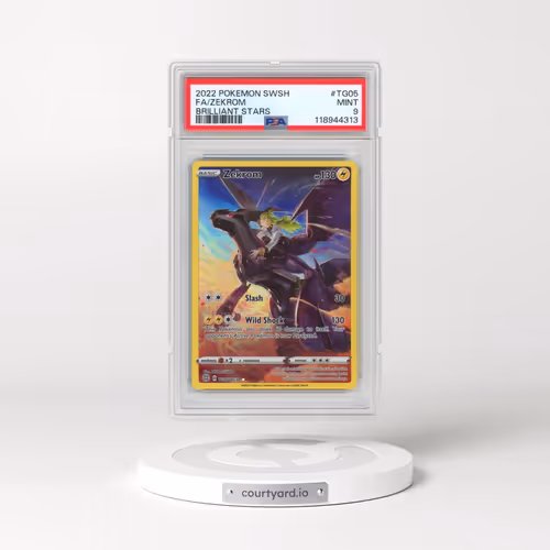 2022 Pokémon Sword & Shield Brilliant Stars #TG05 Zekrom - Full Art (PSA 9 MINT)