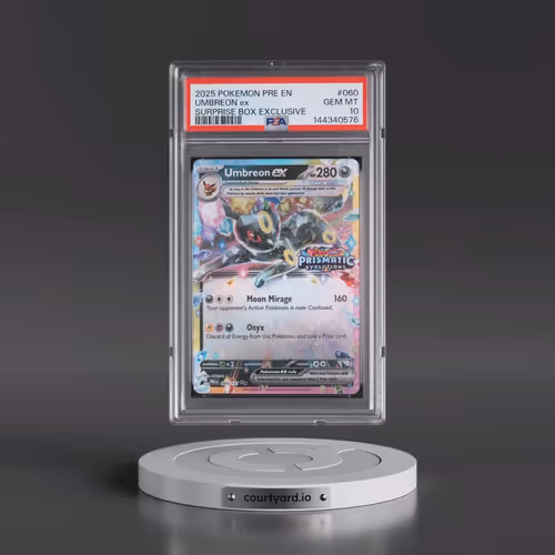 2025 Pokémon Pre EN-Prismatic Evolutions #060 Umbreon EX - Holo Surprise Box Exclusive (PSA 10 GEM M