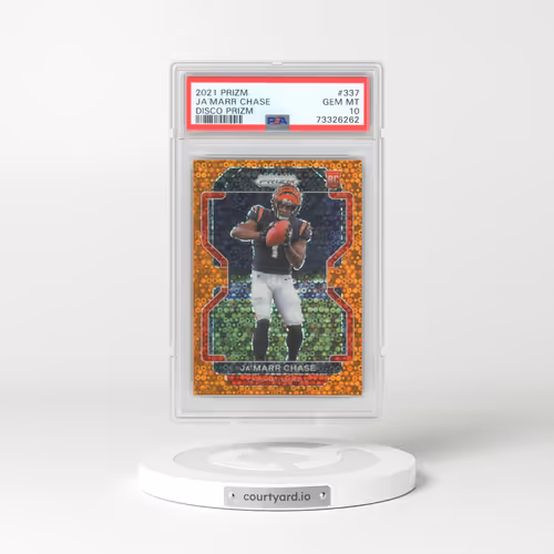 2021 Panini Prizm #337 JA'Marr Chase - Disco Prizm (PSA 10 GEM MINT)