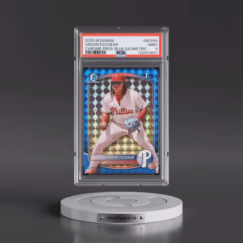 2025 Bowman Chrome Prospects #BCP65 Aroon Escobar - Blue Geometric (PSA 9 MINT)