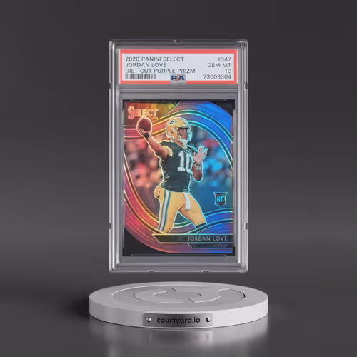 2020 Panini Select #347 Jordan Love - Die-Cut Purple Prizm (PSA 10 GEM MINT)