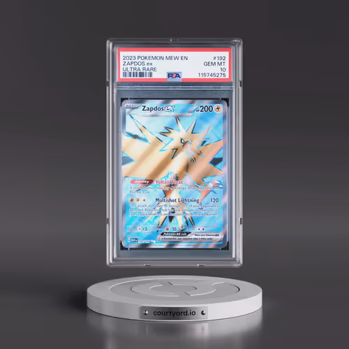 2023 Pokémon Mew EN-151 #192 Zapdos EX - Holo Ultra Rare (PSA 10 GEM MINT)