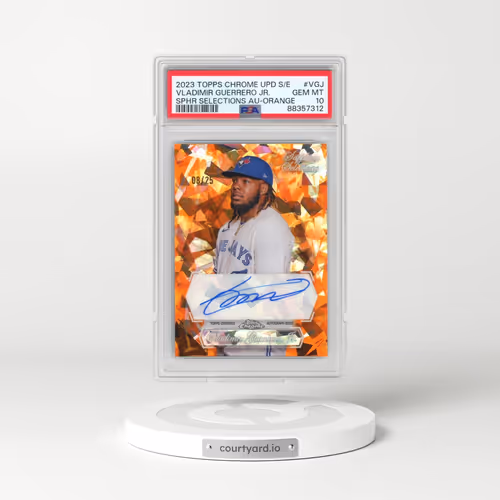 2023 Topps Chrome Update Sapphire Edition Sapphire Selections Autographs #VGJ Vladimir Guerrero Jr. - Orange (PSA 10 GEM MINT)