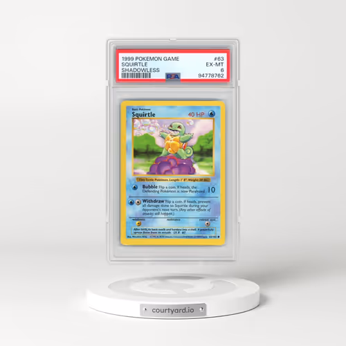 1999 Pokémon Game #63 Squirtle - Shadowless (PSA 6 EX-MT)