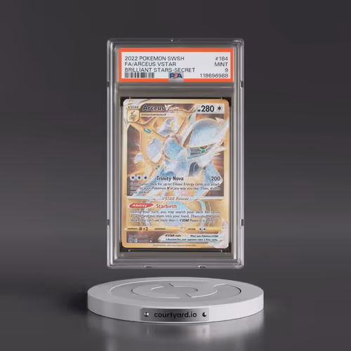 2022 Pokémon Sword & Shield Brilliant Stars #184 Arceus Vstar - Full Art Secret (PSA 9 MINT)