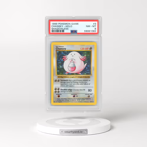 1999 Pokémon Game #3 Chansey - Holo Shadowless (PSA 8 NM-MT)