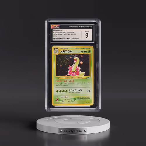 1999 Gold, Silver, to a New World Meganium - With Rarity Symbol - Holo (CGC 9 MINT)