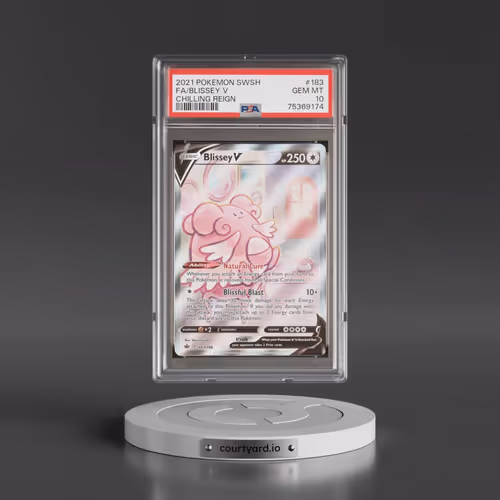 2021 Pokémon Sword & Shield Chilling Reign #183 Blissey V - Holo Full Art (PSA 10 GEM MINT)