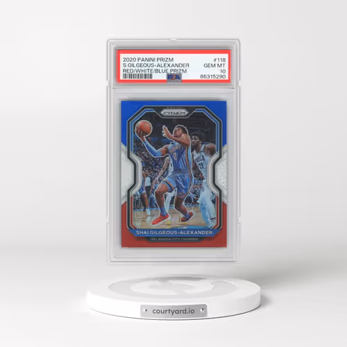 2020 Panini Prizm #118 Shai Gilgeous-Alexander - Red/White/Blue Prizm (PSA 10 GEM MINT)