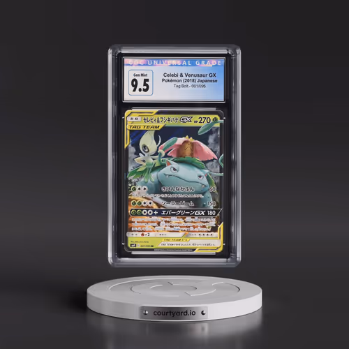 2018 Tag Bolt #001/095 Celebi & Venusaur GX - Holo (CGC 10 GEM MINT)