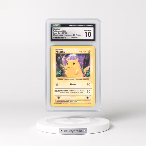 1999 Base Set #58 Pikachu - Shadowless CD Promo (CGC 10 GEM MINT)