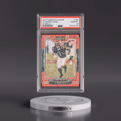 2021 Panini Playbook #105 JA'Marr Chase - Sparkle (PSA 10 GEM MINT)