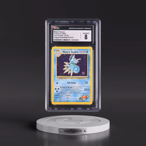 2000 Gym Heroes #9/132 Misty's Seadra - League Prerelease Promo (Holo) (CGC 8 NM-MT)