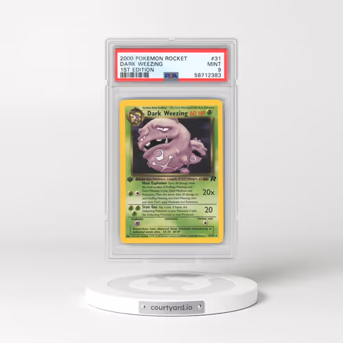 2000 Pokémon Rocket #31 Dark Weezing - 1st Edition (PSA 9 MINT)