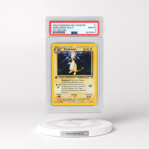 2000 Pokémon Neo Genesis #1 Ampharos - 1st Edition Holo (PSA 8 NM-MT)