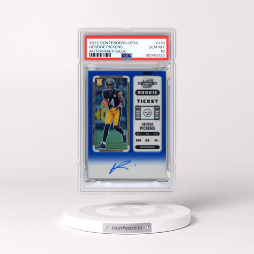 2022 Panini Contenders Optic #118 George Pickens - Autograph-Blue (PSA 10 GEM MINT)