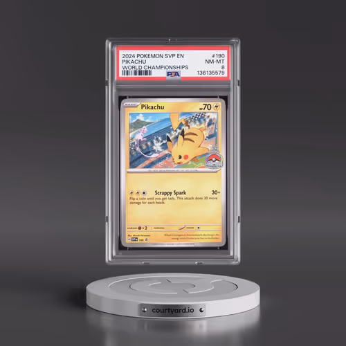 2024 Pokémon Svp EN-SV Black Star Promo #190 Pikachu - World Championships (PSA 8 NM-MT)