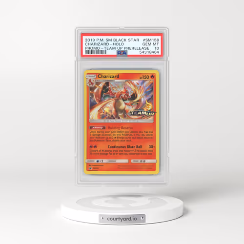 2019 Pokémon SM Black Star Promo #SM158 Charizard - Holo Team Up Prerelease (PSA 10 GEM MINT)