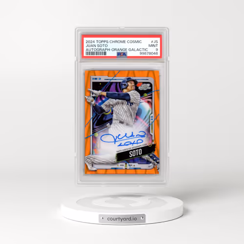 2024 Topps Chrome Cosmic Cosmic Chrome Autographs #JS Juan Soto - Orange Galactic (PSA 9 MINT)