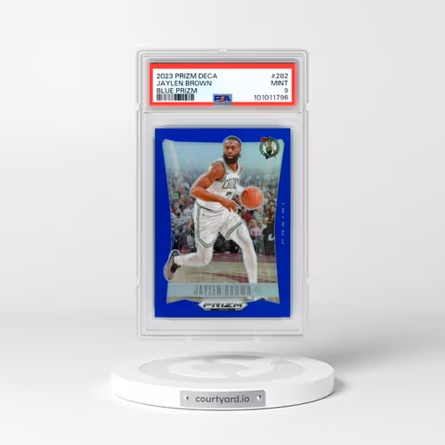 2023 Panini Prizm Deca #282 Jaylen Brown - Blue Prizm (PSA 9 MINT)