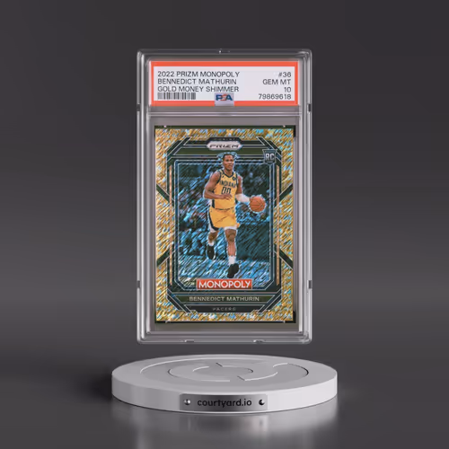 2022 Panini Prizm Monopoly #36 Bennedict Mathurin - Gold Money Shimmer (PSA 10 GEM MINT)