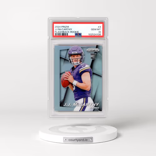 2024 Panini Prizm Prizm Flashback Rookie #3 JJ McCarthy (PSA 10 GEM MINT)