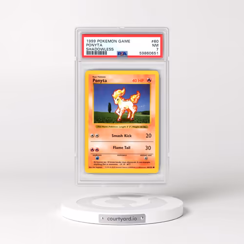 1999 Pokémon Game #60 Ponyta - Shadowless (PSA 7 NM)