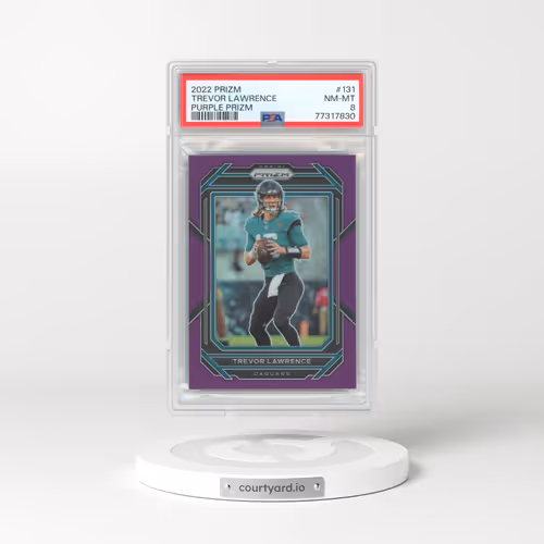 2022 Panini Prizm #131 Trevor Lawrence - Purple Prizm (PSA 8 NM-MT)