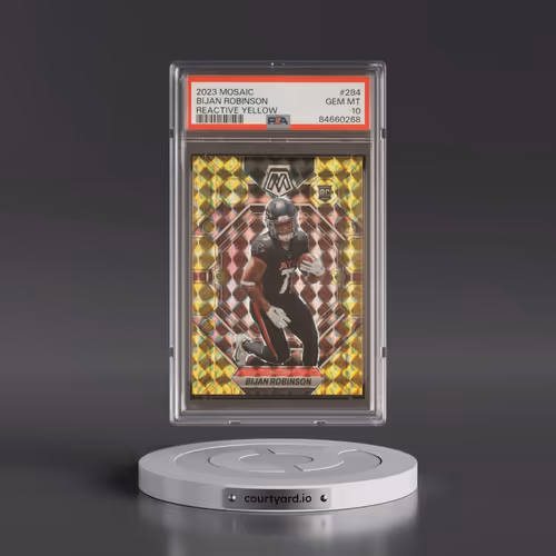 2023 Panini Mosaic #284 Bijan Robinson - Reactive Yellow (PSA 10 GEM MINT)