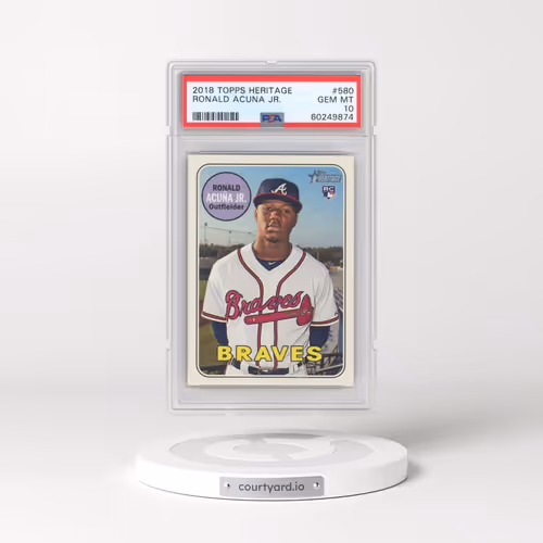 2018 Topps Heritage #580 Ronald Acuna Jr. (PSA 10 GEM MINT)