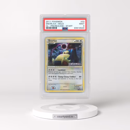 2011 Pokémon Call of Legends #33 Snorlax - Holo Prerelease-Staff (PSA 9 MINT)