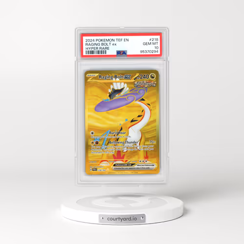 2024 Pokémon Tef EN-Temporal Forces #218 Raging Bolt EX - Holo Hyper Rare (PSA 10 GEM MINT)