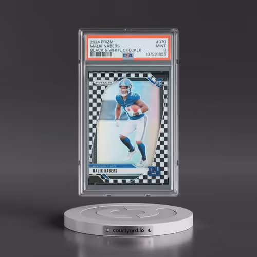 2024 Panini Prizm #370 Malik Nabers - Black & White Checker (PSA 9 MINT)